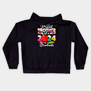 Proud Brother Of 2024 Preschool Graduate Mothers Day Grad Kids Hoodie